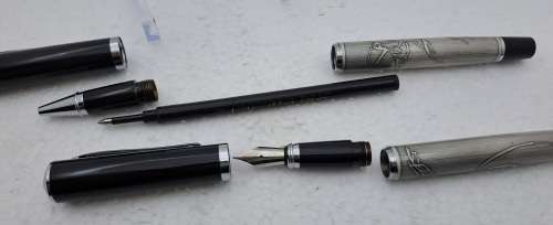 Pen Gift Set- Ballpoint Pen,Rollerball and  Fountain Pen with Iridium Point in Leather Case