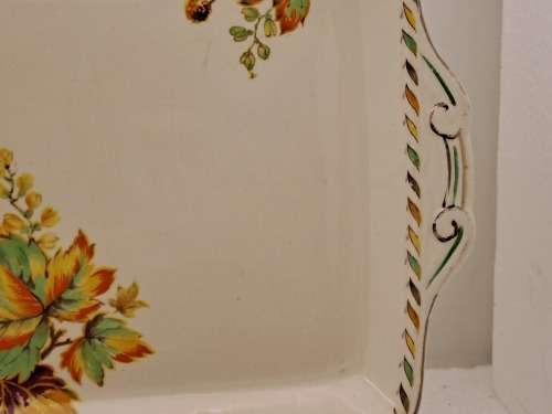 Vintage Grindley Floral CREAMPETAL Porcelain Sandwich Plate-England