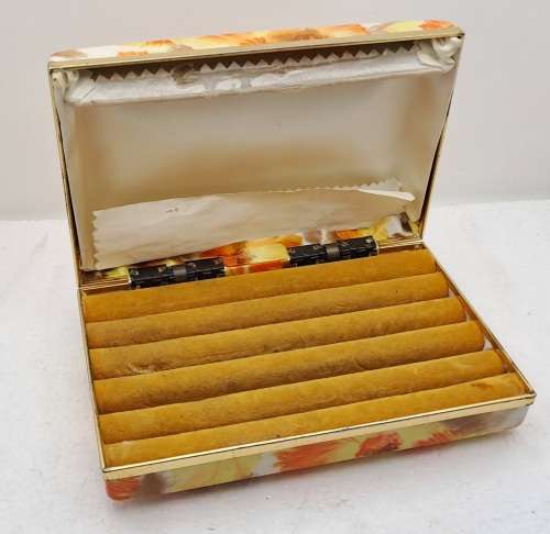 Vintage 1970`s MELE Floral Jewelry Box 17,5cm X 11cm x 4,8cm