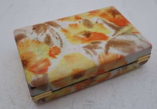 Vintage 1970`s MELE Floral Jewelry Box 17,5cm X 11cm x 4,8cm