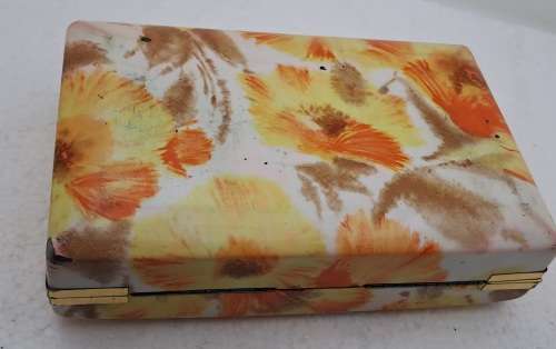 Vintage 1970`s MELE Floral Jewelry Box 17,5cm X 11cm x 4,8cm