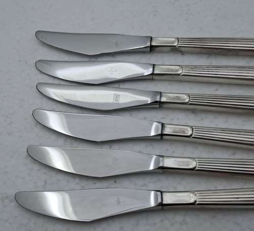 6 Vintage GERO Knifes with Quality Mark Of 100 -Holland