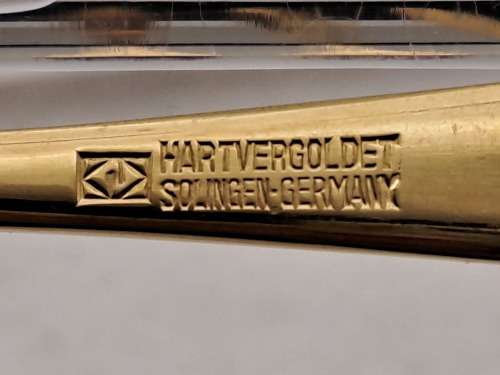 12 Pc Vintage Solingen Gold Plated Tea Spoon and Cake Fork set made in Germany-Boxed