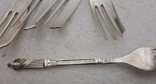 12 Pc Vintage Silver Plated Apostel Tea spoon and Cake Fork Set-Boxed-Sheffield England