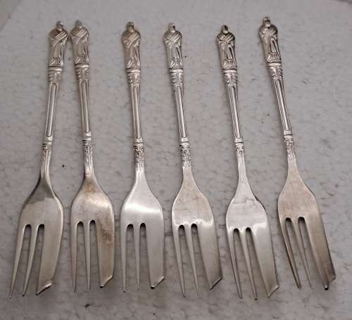 12 Pc Vintage Silver Plated Apostel Tea spoon and Cake Fork Set-Boxed-Sheffield England