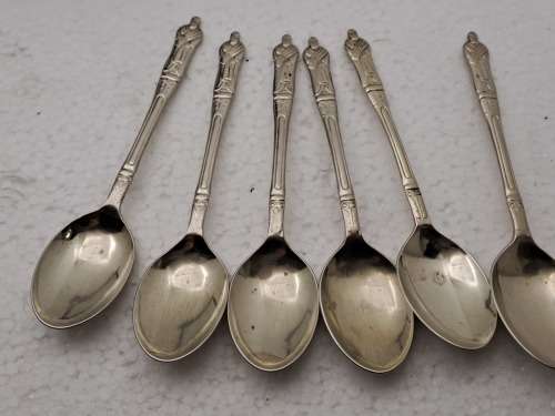 12 Pc Vintage Silver Plated Apostel Tea spoon and Cake Fork Set-Boxed-Sheffield England