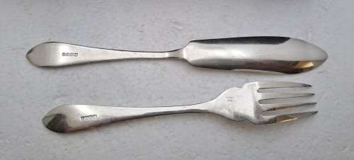 12 Pc Vintage Silver Plated  Fish Cutlery set -Boxed -(one fork different pattern)