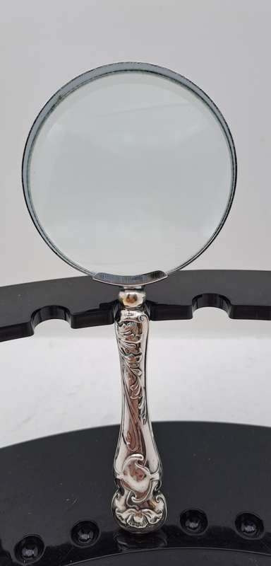 Antique Hallmarked Sterling Silver Magnifying Glass -England