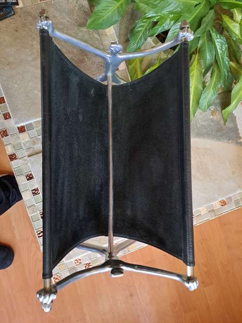 Large Carol Boyes Magazine rack with Black Leather 51cm x 28,5cm x 38cm