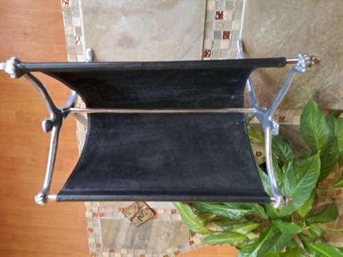 Large Carol Boyes Magazine rack with Black Leather 51cm x 28,5cm x 38cm