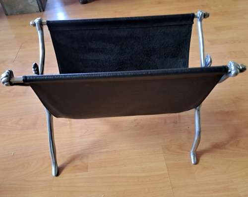 Large Carol Boyes Magazine rack with Black Leather 51cm x 28,5cm x 38cm