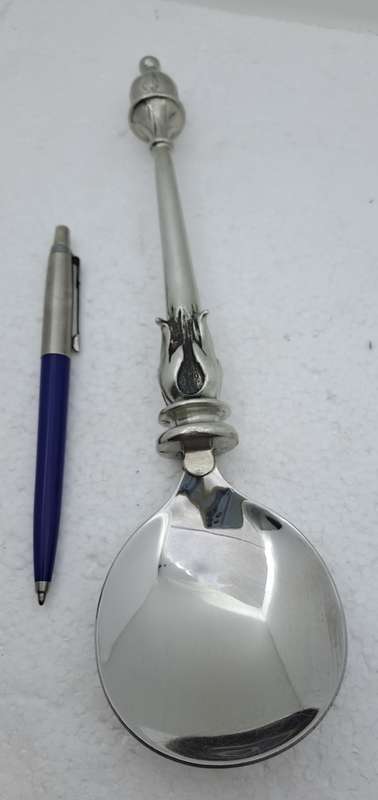 Large Hand Crafted  Designer Pewter Spoon by Earth Angel