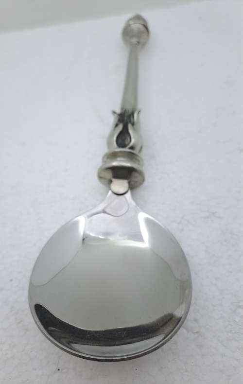 Large Hand Crafted  Designer Pewter Spoon by Earth Angel