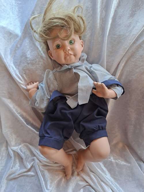 ` Joey` Porcelain Doll- a Cindy Marschner Reproduction 1991 -49cm x 33cm