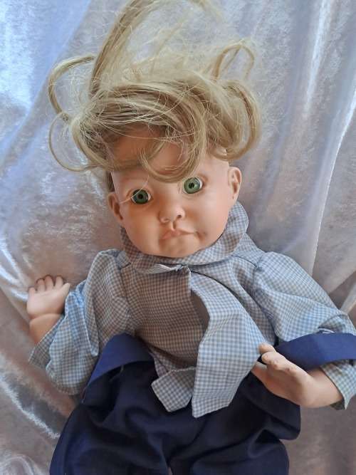 ` Joey` Porcelain Doll- a Cindy Marschner Reproduction 1991 -49cm x 33cm