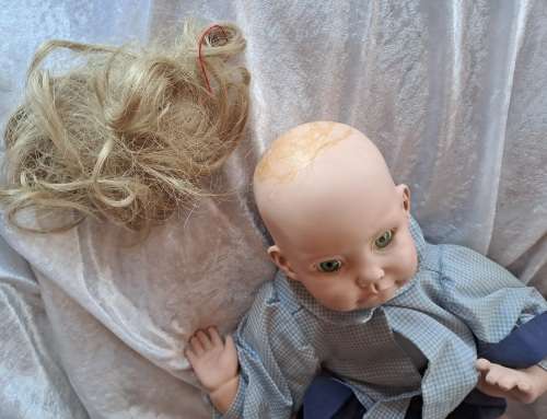 ` Joey` Porcelain Doll- a Cindy Marschner Reproduction 1991 -49cm x 33cm