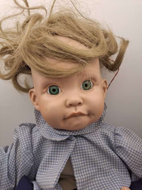 ` Joey` Porcelain Doll- a Cindy Marschner Reproduction 1991 -49cm x 33cm