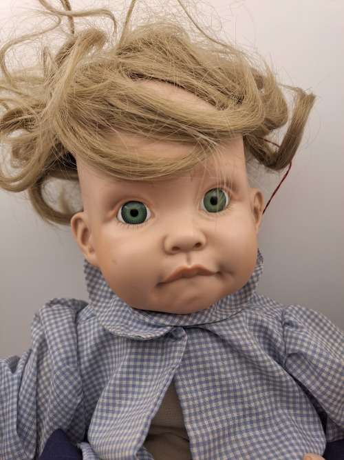 ` Joey` Porcelain Doll- a Cindy Marschner Reproduction 1991 -49cm x 33cm