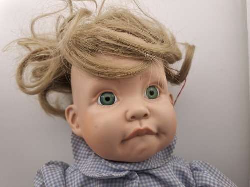 ` Joey` Porcelain Doll- a Cindy Marschner Reproduction 1991 -49cm x 33cm