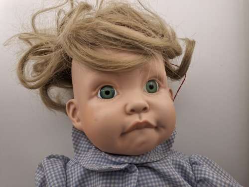 ` Joey` Porcelain Doll- a Cindy Marschner Reproduction 1991 -49cm x 33cm