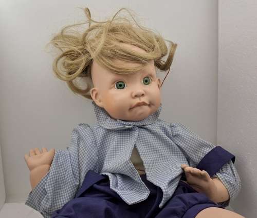 ` Joey` Porcelain Doll- a Cindy Marschner Reproduction 1991 -49cm x 33cm