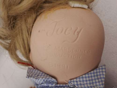 ` Joey` Porcelain Doll- a Cindy Marschner Reproduction 1991 -49cm x 33cm