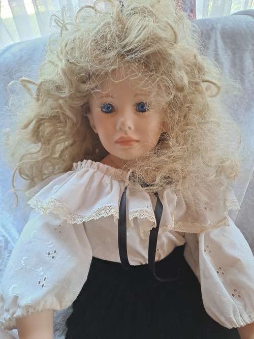 Porcelain Doll by Rubert 1992-The Doll Artworks -one foot was repaired