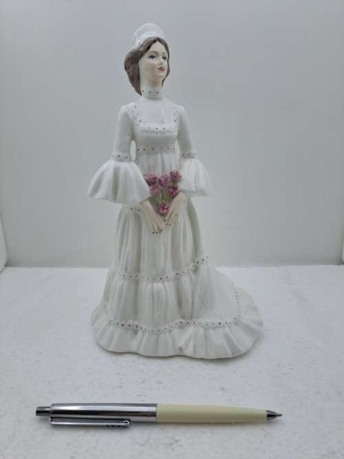 Vintage Porcelain Coalport Ladies of Fashion `The Bride` figurine-(see Hairline Crack)