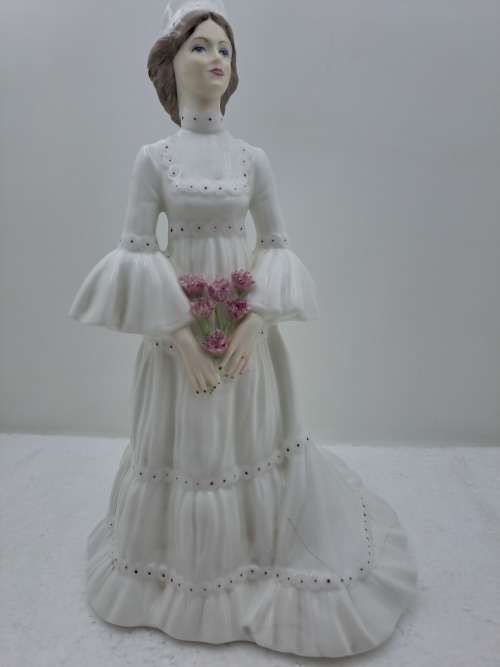 Vintage Porcelain Coalport Ladies of Fashion `The Bride` figurine-(see Hairline Crack)