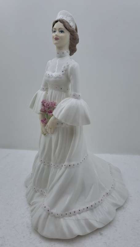Vintage Porcelain Coalport Ladies of Fashion `The Bride` figurine-(see Hairline Crack)