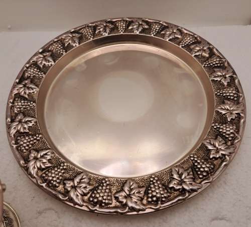 Silver Plated Kiddush Wine Fountain with 8 Cups