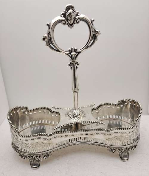 Beautiful Antique Silverplate Cruet Set