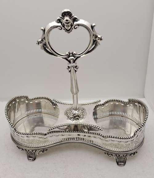 Beautiful Antique Silverplate Cruet Set