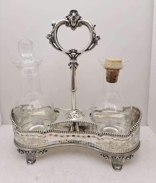Beautiful Antique Silverplate Cruet Set