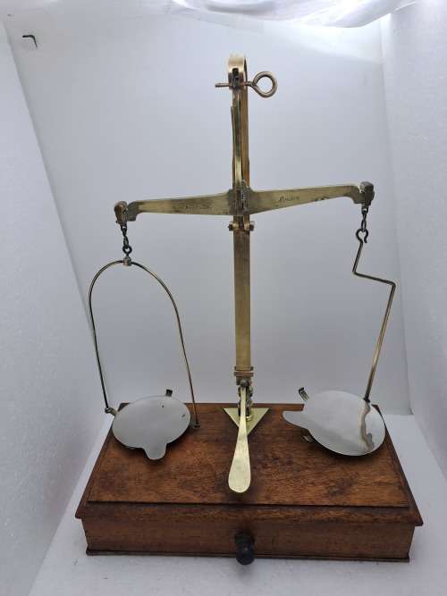 Antique W.A Webb.ltd Class B Pharmaceutical Scale with Weights- Made in England.