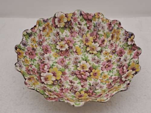 Vintage James Kent Longton Du Barry Floral Dish -Made in England 4,5cm x18cm.