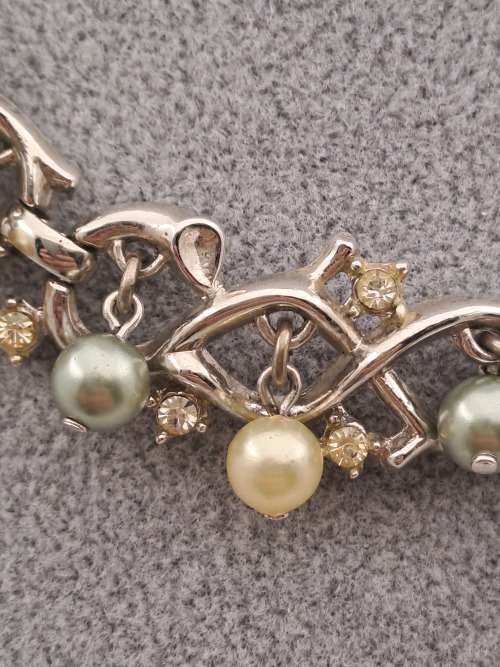 Vintage Trifari  Pearl Necklace with Matching Earrings -Made in Italy