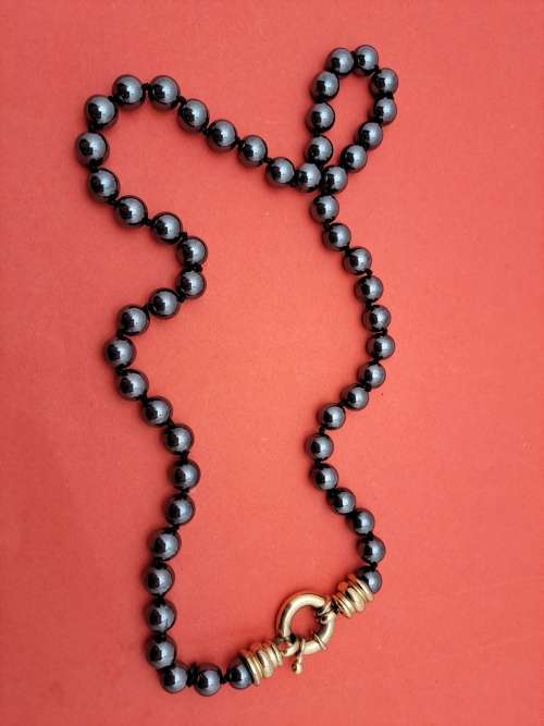 Vintage Hematite Necklace 54cm