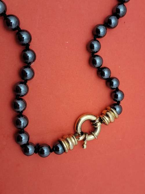 Vintage Hematite Necklace 54cm