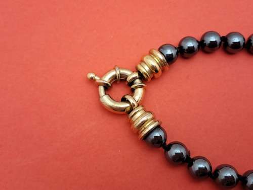 Vintage Hematite Necklace 54cm