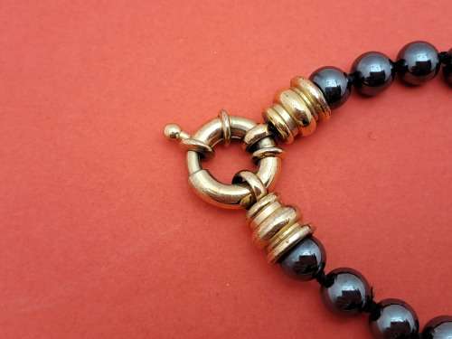 Vintage Hematite Necklace 54cm