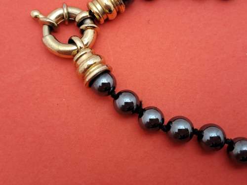 Vintage Hematite Necklace 54cm