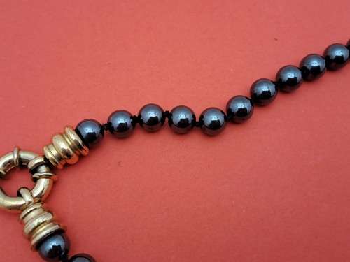 Vintage Hematite Necklace 54cm