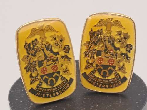 Vintage cufflinks with Pietersburg Coat of Arms -Boxed