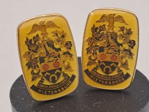 Vintage cufflinks with Pietersburg Coat of Arms -Boxed
