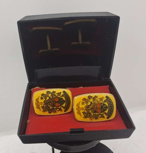 Vintage cufflinks with Pietersburg Coat of Arms -Boxed