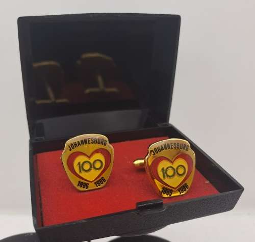 Vintage cufflinks Johannesburg 1886-1986 100 Years Centenary