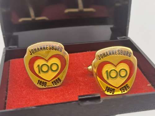 Vintage cufflinks Johannesburg 1886-1986 100 Years Centenary