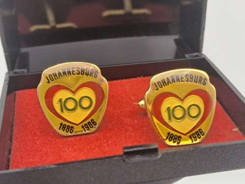 Vintage cufflinks Johannesburg 1886-1986 100 Years Centenary