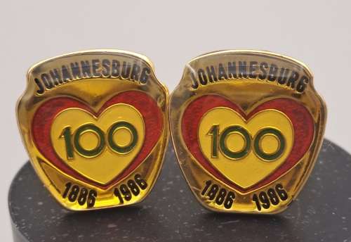 Vintage cufflinks Johannesburg 1886-1986 100 Years Centenary
